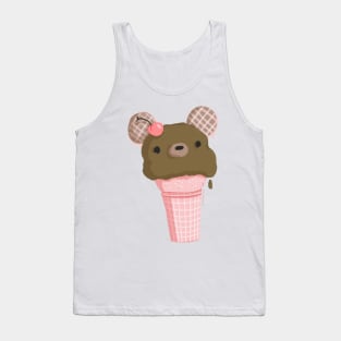 Chocolate Bear Ice Cream Cone Tank Top